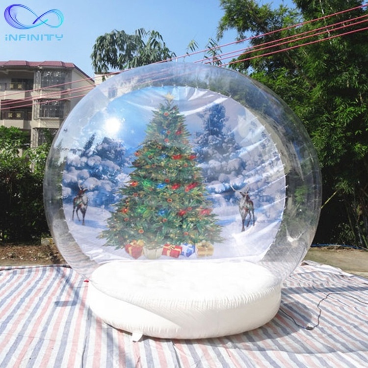 Inflatable Christmas Snow Globe Custom Giant Inflatable Snowball Human Size Advertising Background inflatable globe house