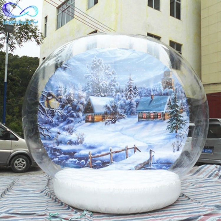 Inflatable Christmas Snow Globe Custom Giant Inflatable Snowball Human Size Advertising Background inflatable globe house