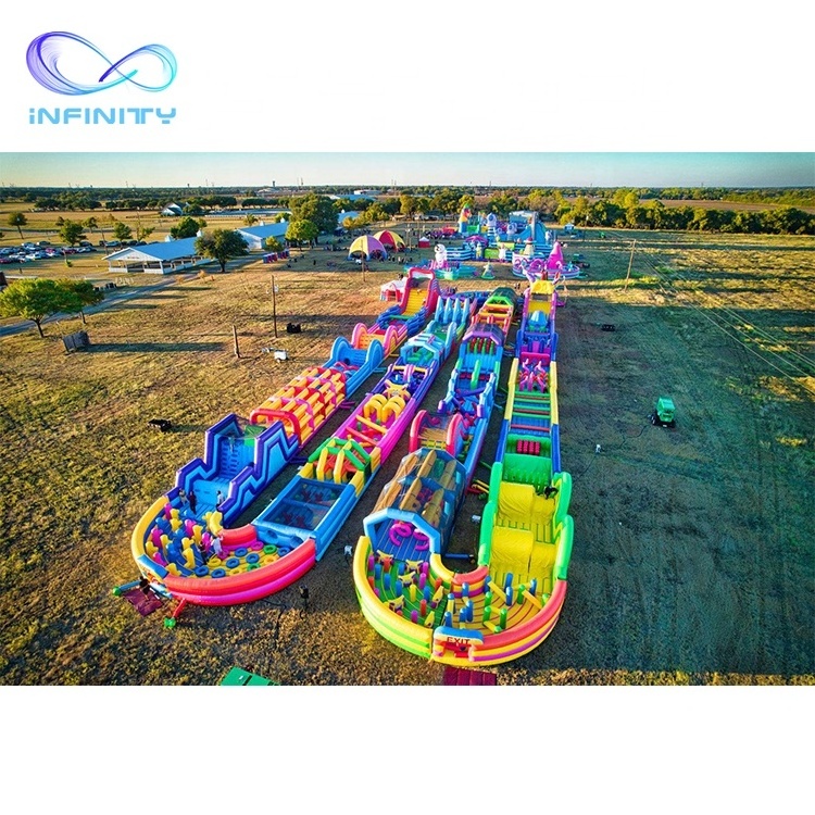 children playground manufacturer inflatable maze obstacle course jumping bouncy castle mobile inflatable sport games bounce park