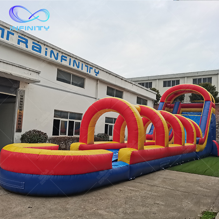 Commercial outdoor inflatable  slip and slide custom design  giant inflatable slide with pool for adult