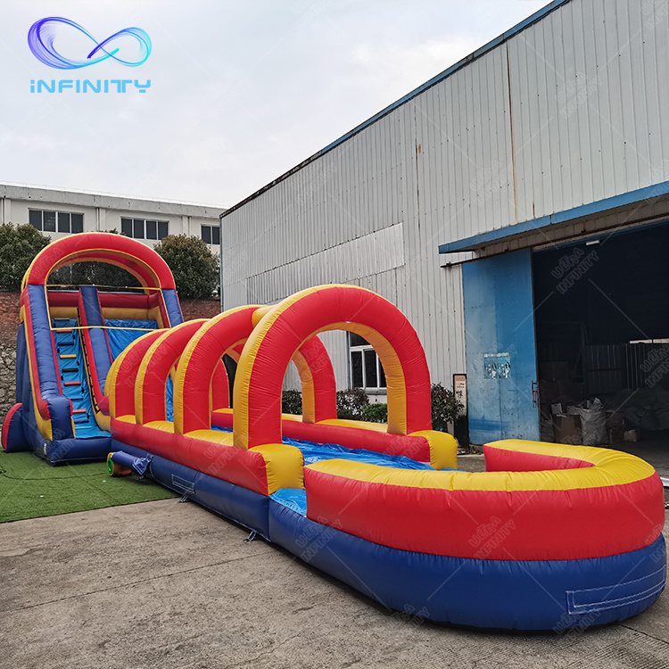 Commercial outdoor inflatable  slip and slide custom design  giant inflatable slide with pool for adult