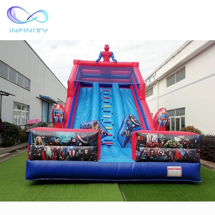 commercial inflatable spider man slide outdoor inflatable jumping castle bouncy slide kids inflatable bouncer with slide