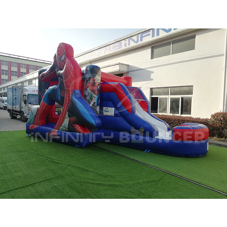 Adult Child commercial blow up superman  gonflable inflatable castle jumping combo bounce house with slide