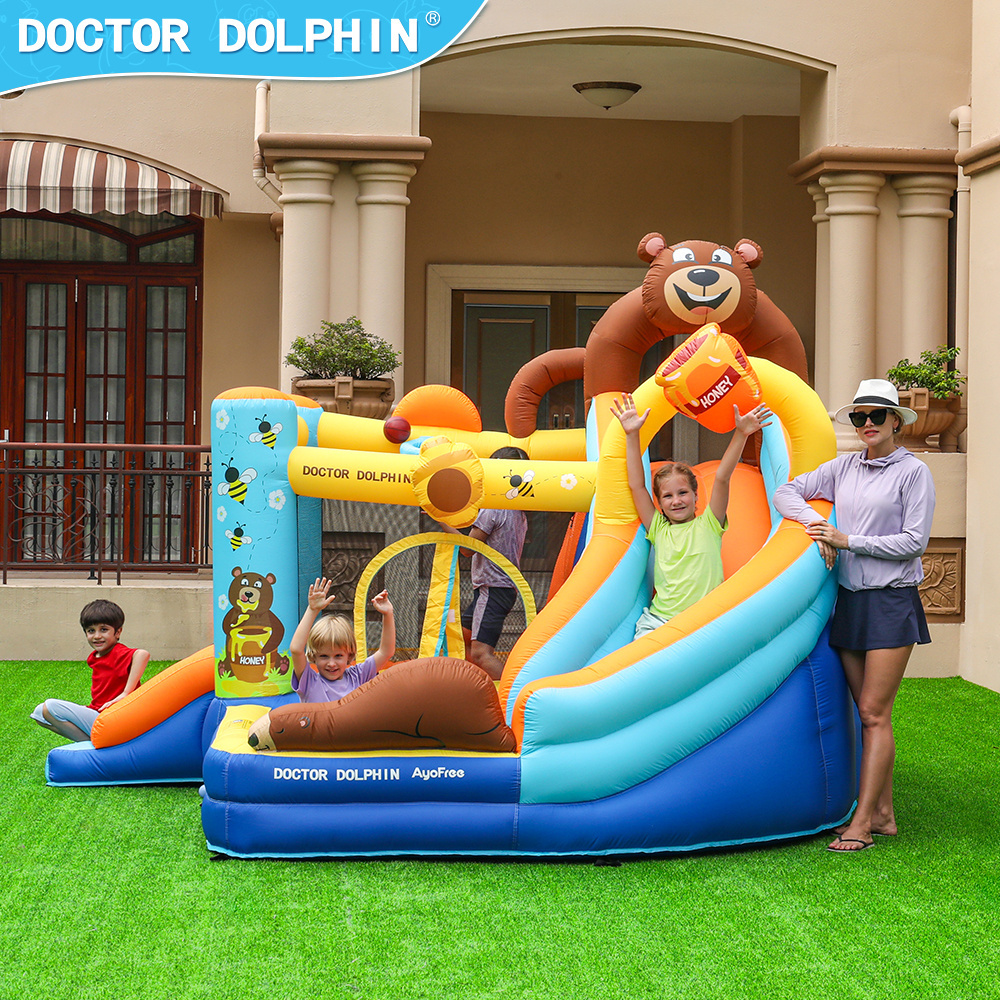 Wholesale The Bear Kids Bounce House With Slide Inflables Slide Combo Bouncy Jump Castle Inflatable Bouncer