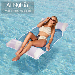 AirMyFun Water Lounger Hammock Pool Float Rafts Swimming Pool Air Floating Chair Portable Floating Inflatable Water Hammock