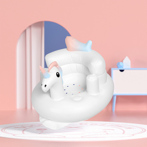 Doctor Dolphin popular funny unicorn animal white baby lovely commercial chair inflatable baby sofa for sale