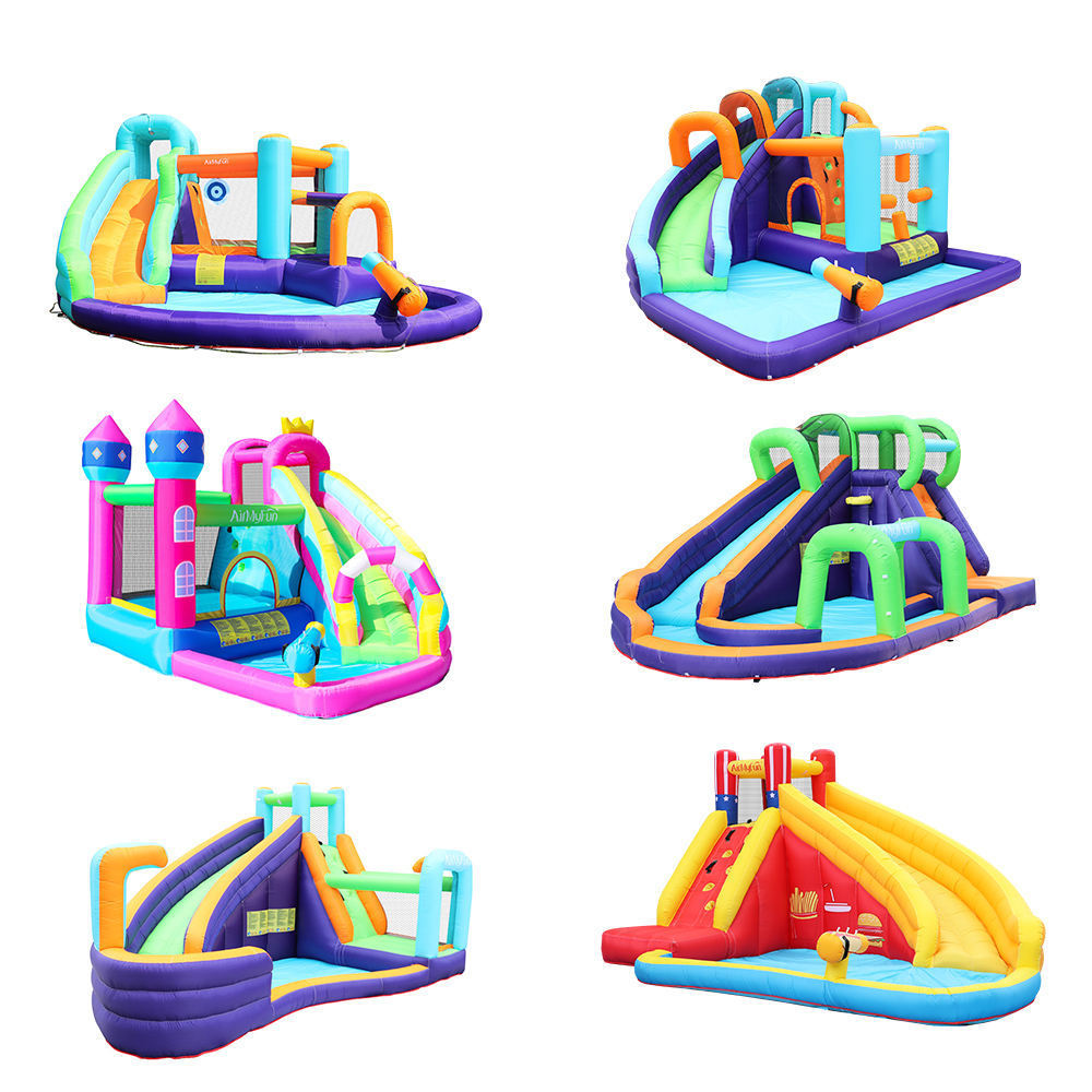 Rainbow Bounce House Pool Outdoor Inflatable Water Slide For Kid Big Cheap Price Jumper Bouncy Jump Bouncer Inflatable Castle