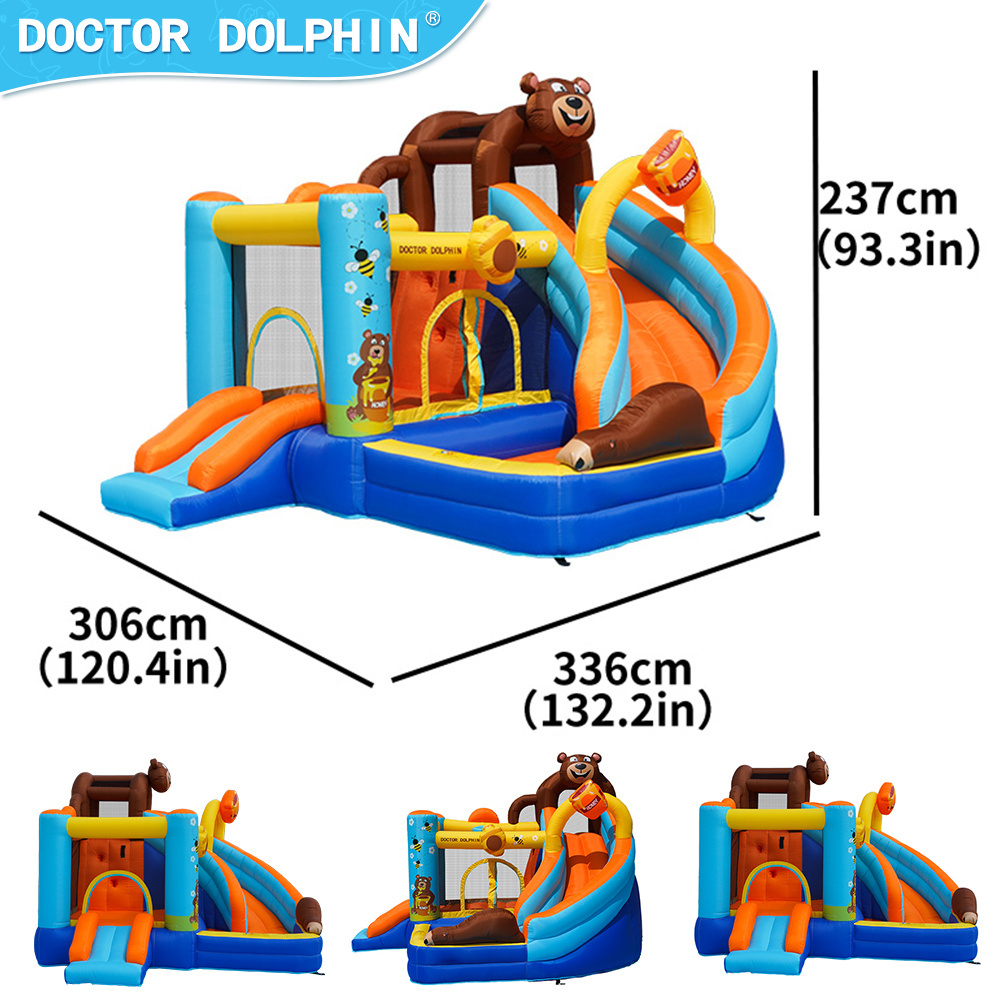 Wholesale The Bear Kids Bounce House With Slide Inflables Slide Combo Bouncy Jump Castle Inflatable Bouncer