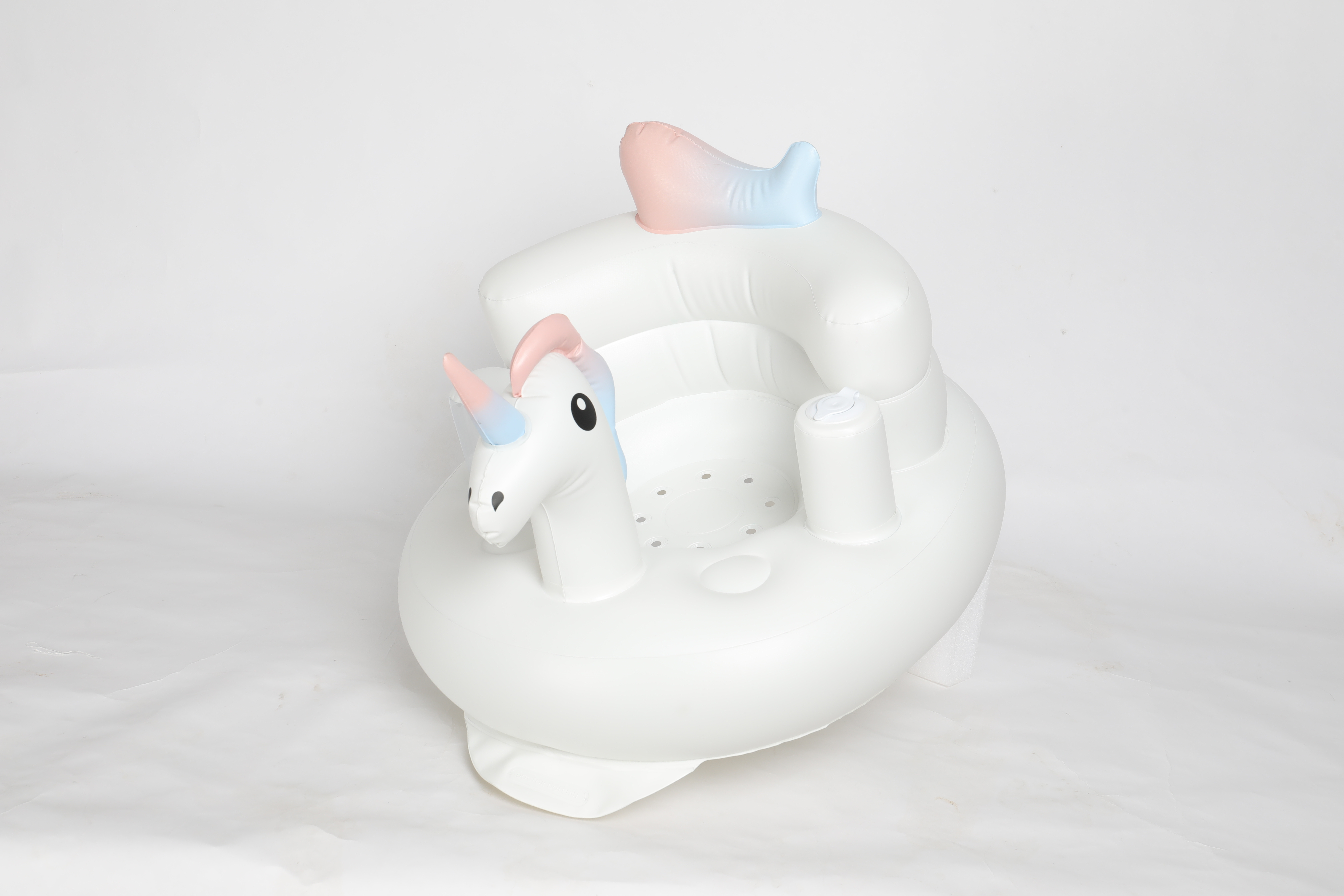 Doctor Dolphin popular funny unicorn animal white baby lovely commercial chair inflatable baby sofa for sale