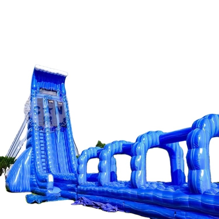 45ft Commercial Waterslide Giant Tall Huge Adult Curve Water Slide Kids Outdoor Double Inflatable Slide With Pool