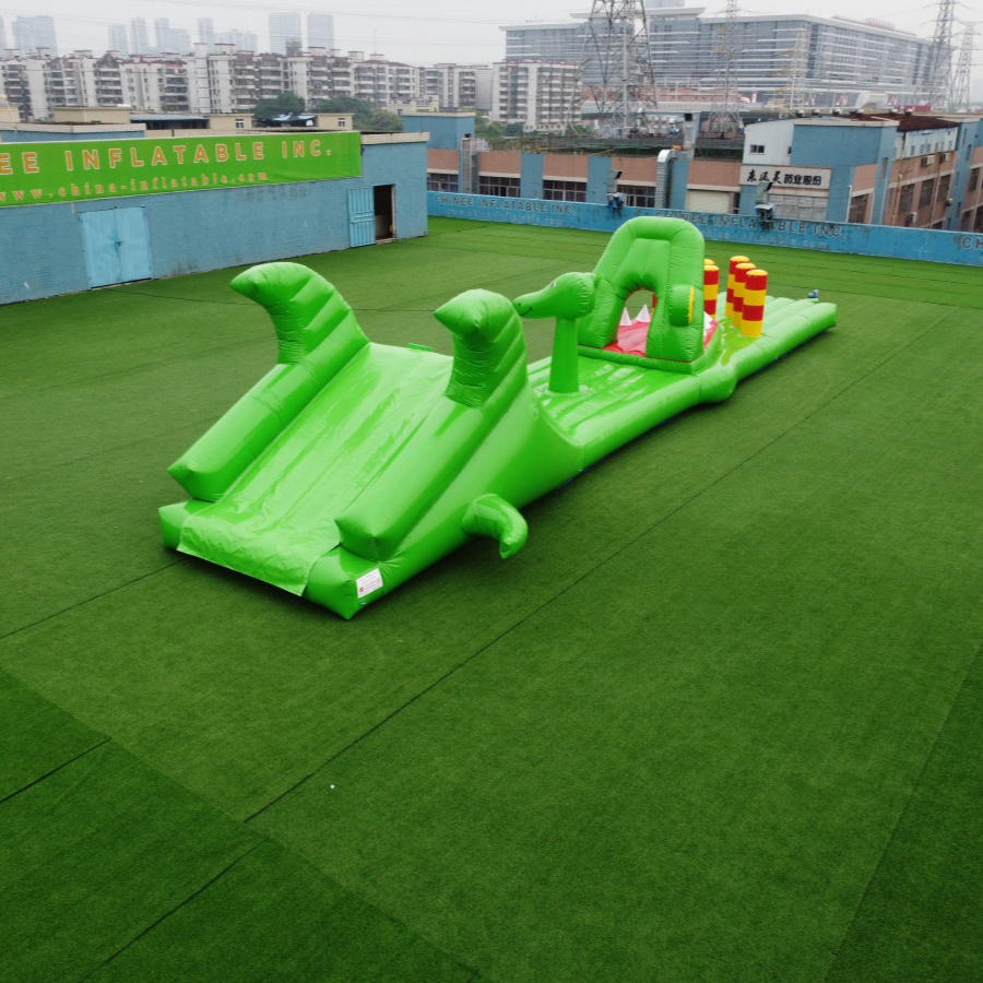 T10-109 Crocodile theme inflatable obstacle course inflatable water sport game for kids party events