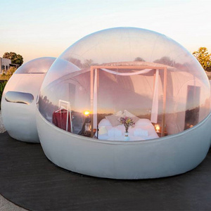 Outdoor High Security Camping Plastic Inflatable Clear Glamping Cottage Bubble Dome Tent Garden Igloo Transparent