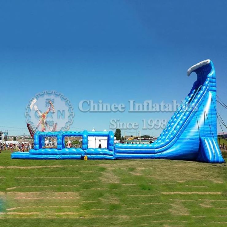 45ft Commercial Waterslide Giant Tall Huge Adult Curve Water Slide Kids Outdoor Double Inflatable Slide With Pool