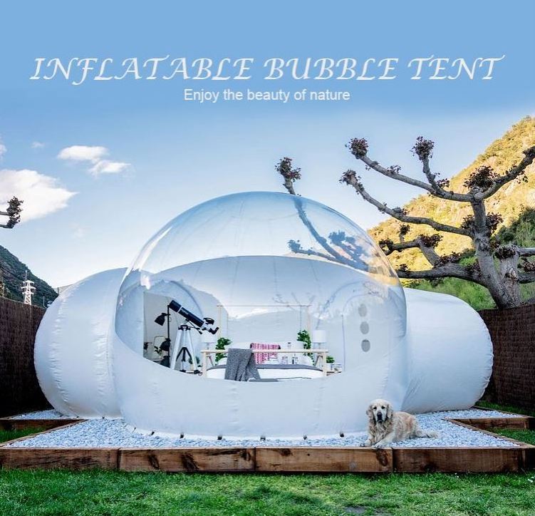 Outdoor High Security Camping Plastic Inflatable Clear Glamping Cottage Bubble Dome Tent Garden Igloo Transparent