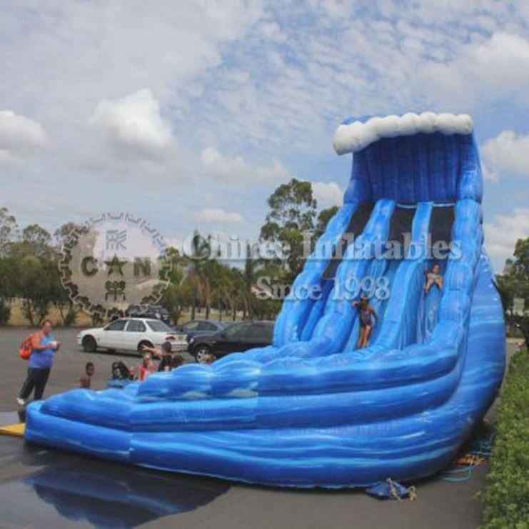 45ft Commercial Waterslide Giant Tall Huge Adult Curve Water Slide Kids Outdoor Double Inflatable Slide With Pool