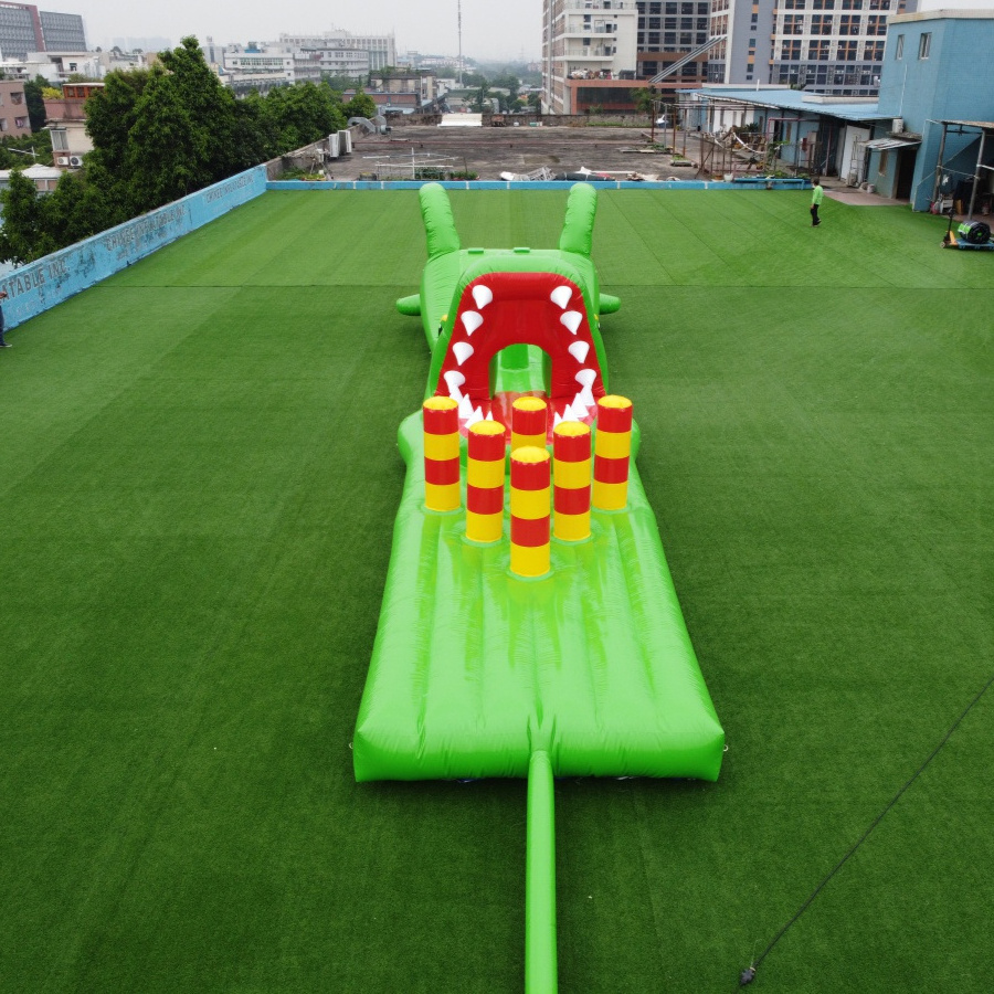 T10-109 Crocodile theme inflatable obstacle course inflatable water sport game for kids party events