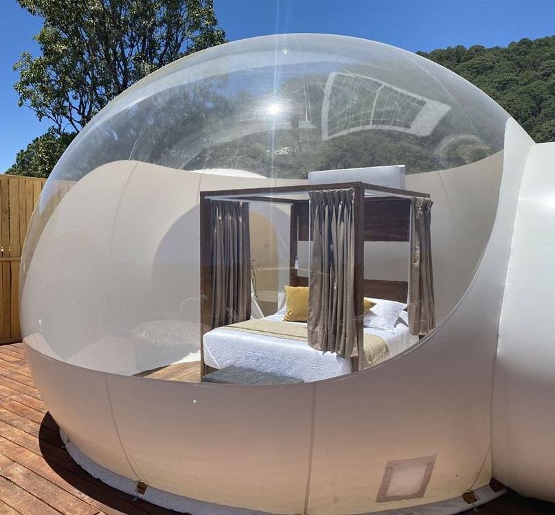 Outdoor High Security Camping Plastic Inflatable Clear Glamping Cottage Bubble Dome Tent Garden Igloo Transparent