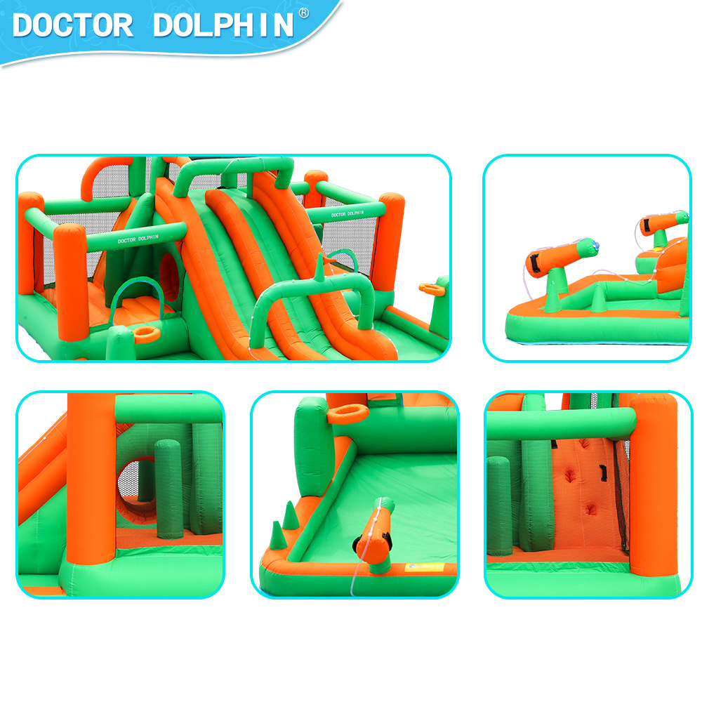 Big slide Doctor Dolphin hot selling Children Bouncy Castle with Water Slide Inflatable bouncy house