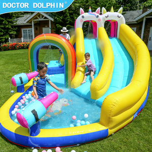 Cute Unicorn Jumpy Castle Slide Inflatable Outdoor Game Water Pool Playing for Kids