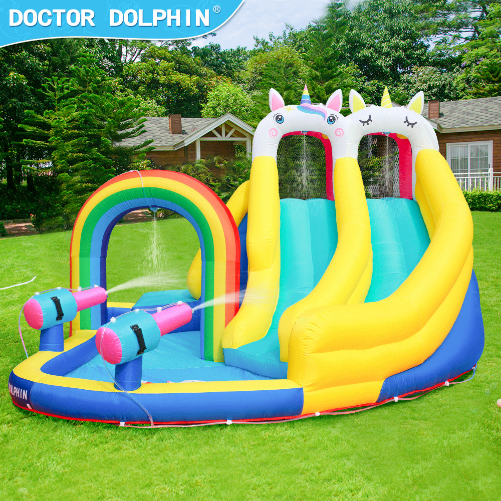 Cute Unicorn Jumpy Castle Slide Inflatable Outdoor Game Water Pool Playing for Kids