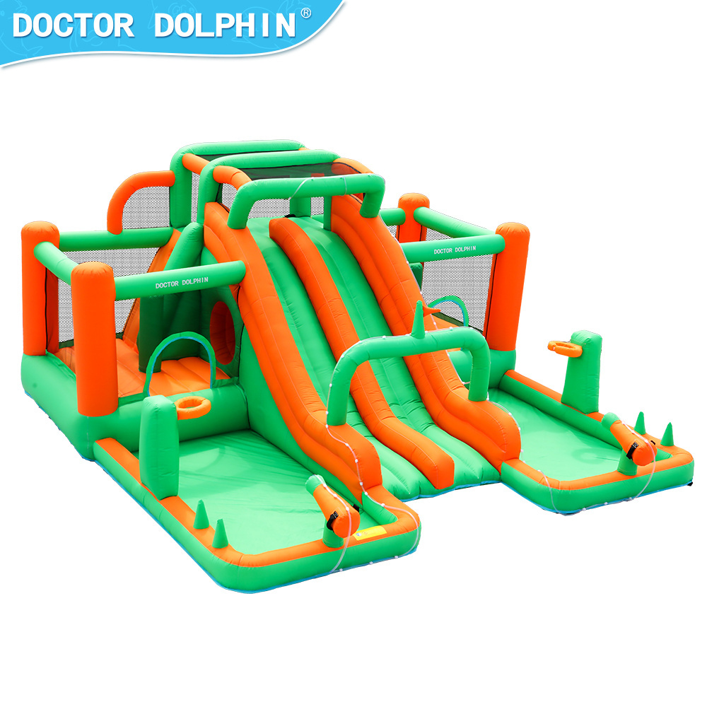 Big slide Doctor Dolphin hot selling Children Bouncy Castle with Water Slide Inflatable bouncy house