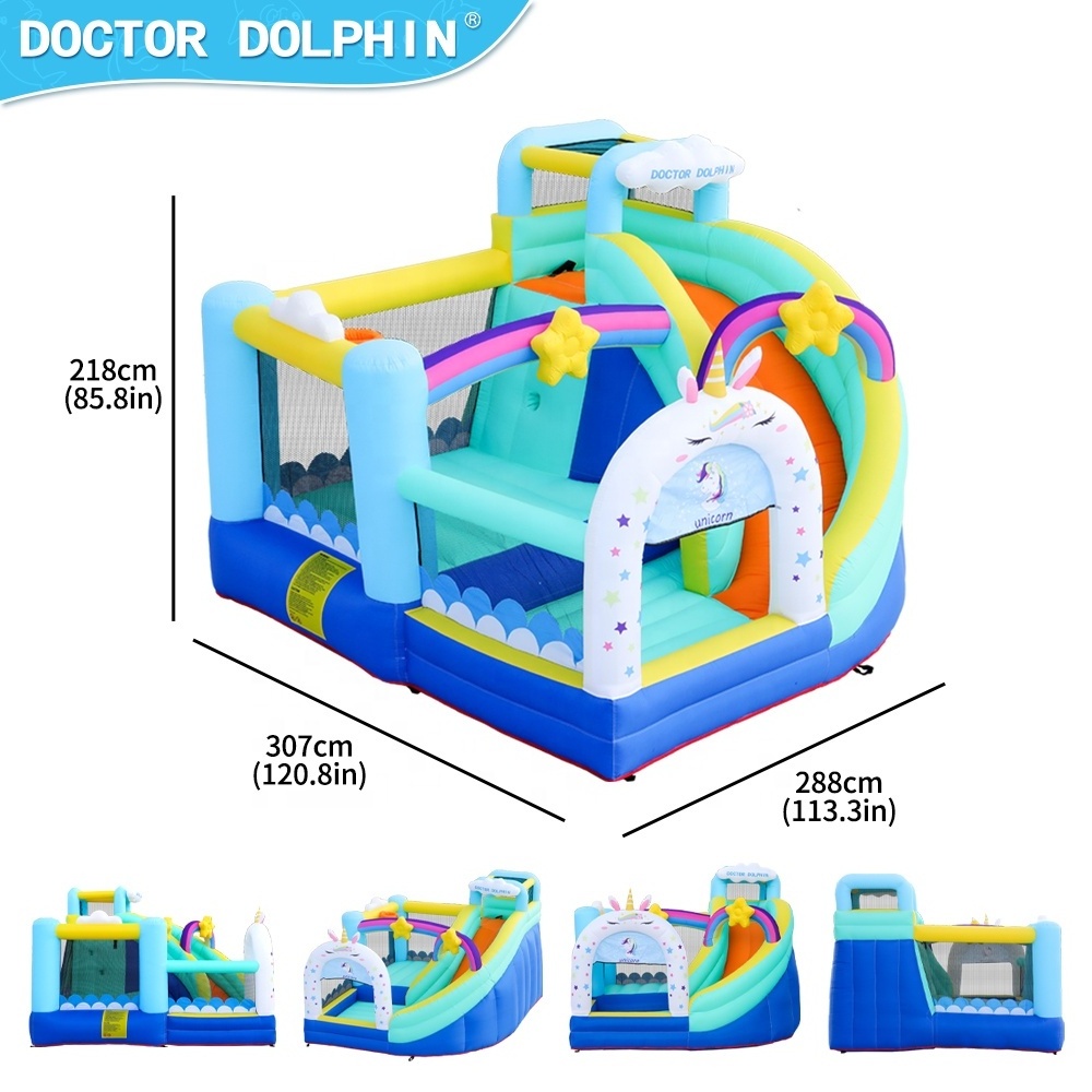 Doctor Dolphin New Fashion Inflatable Bounce House Unicorn Bouncy Castle for Kids Moon Commercial Jumping Castle Sale