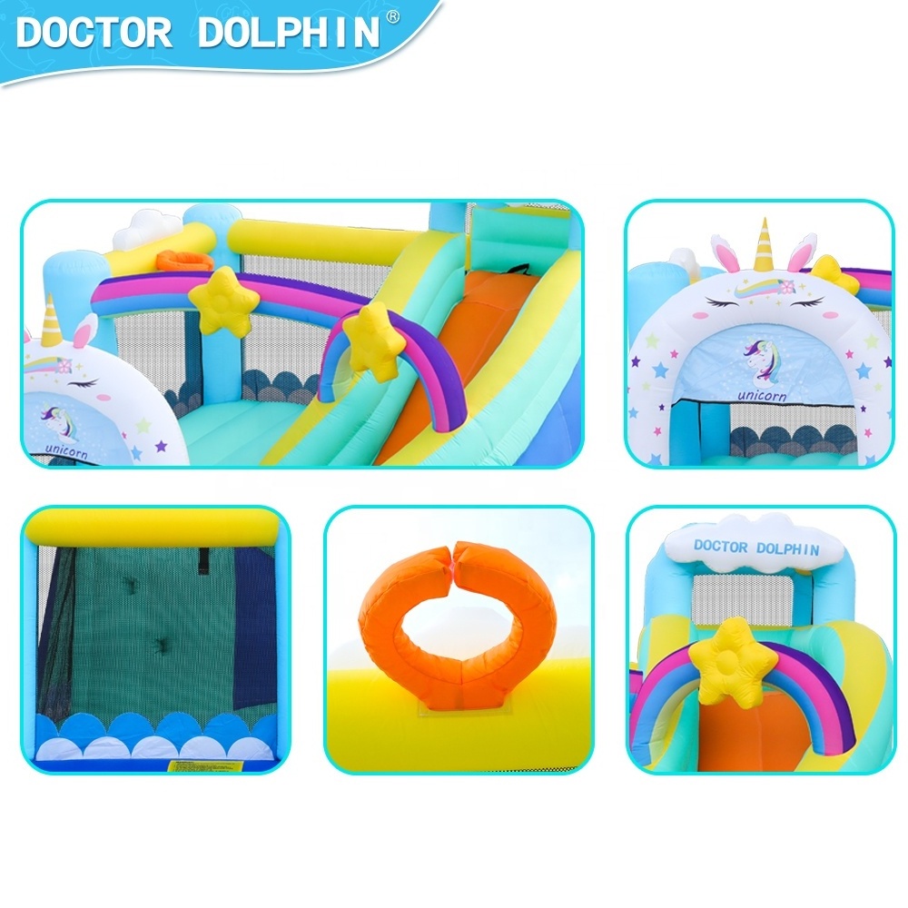 Doctor Dolphin New Fashion Inflatable Bounce House Unicorn Bouncy Castle for Kids Moon Commercial Jumping Castle Sale