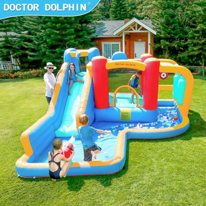 Doctor Dolphin Giant Water Slide Clearance Inflatable Dry Slide Cheap Jumping Bed Princess Children Bouncy Castle with Slide