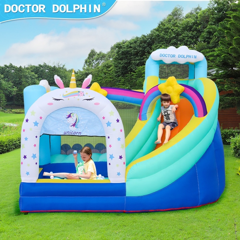 Doctor Dolphin New Fashion Inflatable Bounce House Unicorn Bouncy Castle for Kids Moon Commercial Jumping Castle Sale