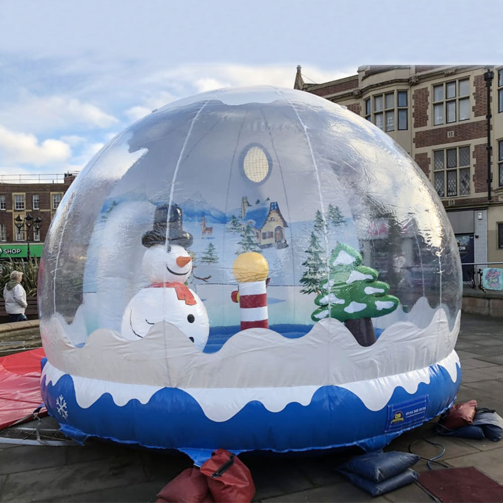 Backyard Christmas Decoration Structures Gonflables Igloo Photo Booth Snow Globe Inflatable Bounce House