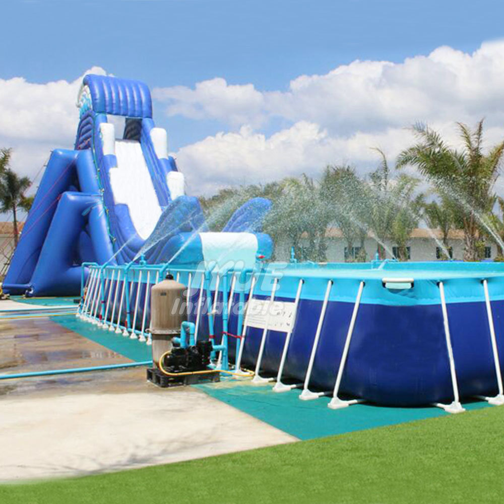 Large PVC Portable Above Ground Swimming Pool Rectangular Metal Frame Swimming Pool For Sale