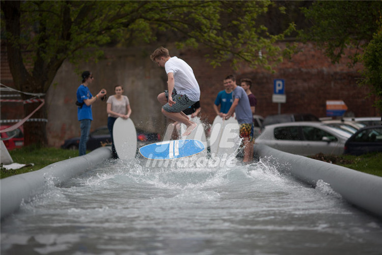 Portable Outdoor Skimboarding Pool Inflatable Skimboard Track Inflatable Wave Water Surf Pool For Sport Games