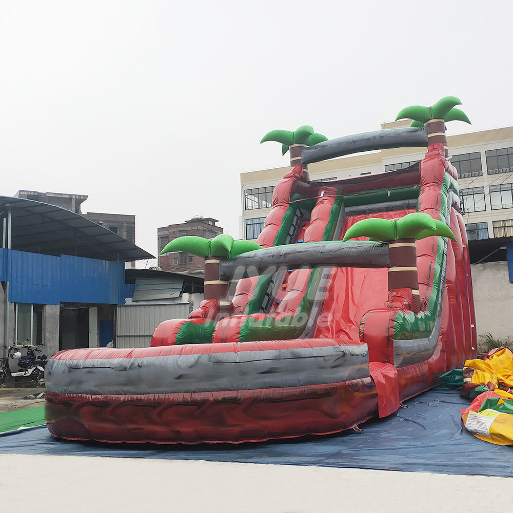 Commercial Inflatable Palm Tree Water Slide Toboganes Inflables Acuaticos Big Water Slides For Sale venta de juegos inflables