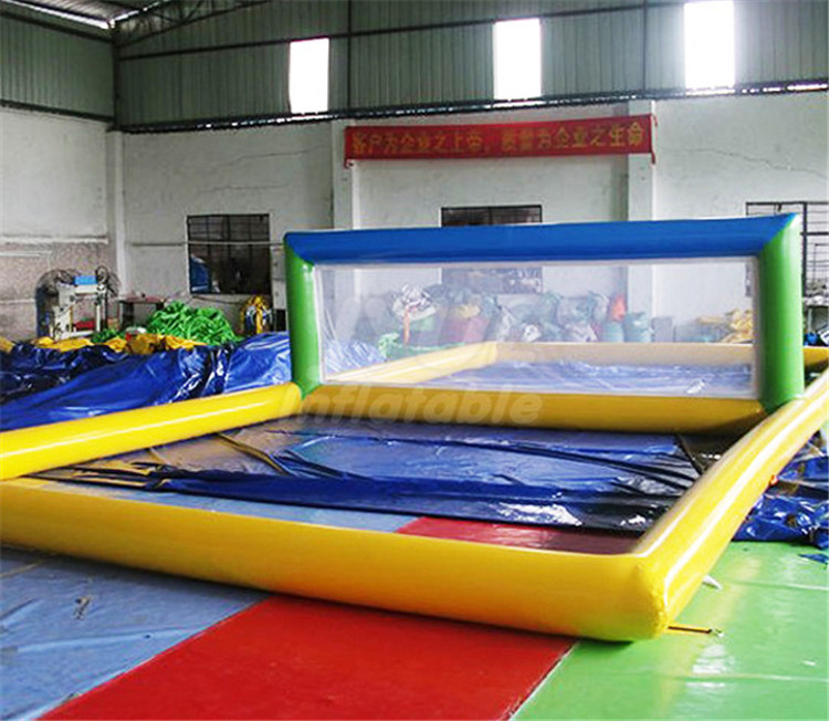 Outdoor Aqua Floating Inflatable Volleyball Field, Inflatable Water Beach Volleyball Court Float Game Rental