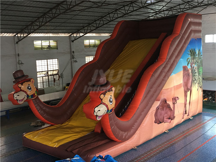 New Colorful Circus Inflatable Jumping Slide With Climb Camel Theme Dry Slide For Sale