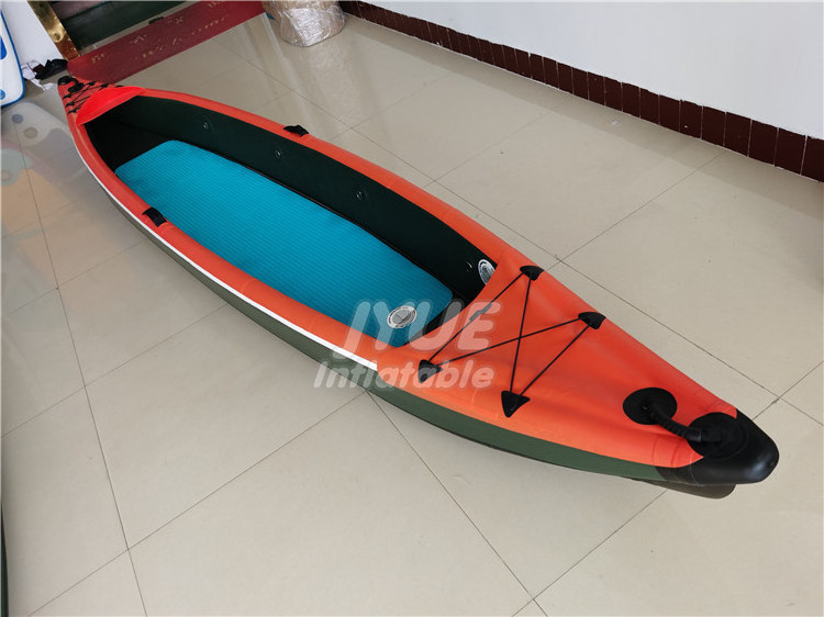 Single One Person Manufacture Drop Stitch Material Canoekayak Fishing Canoe Rowing Boat Inflatable Pedal Fishing Kayak