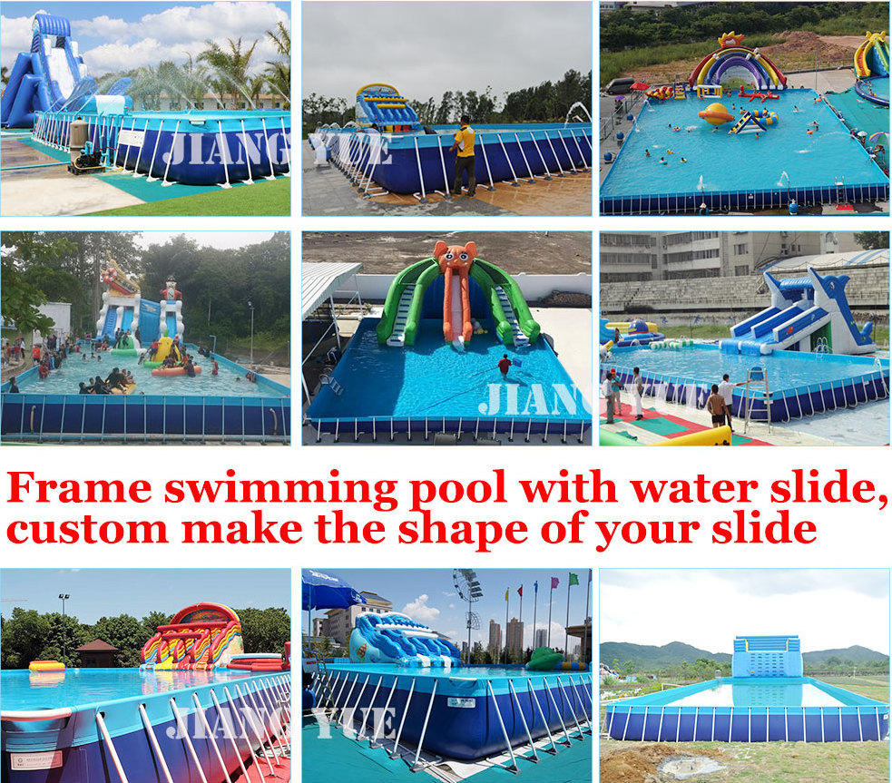 Metal Frame Square Blue Inflatable Swimming Pool Plastic Frame Pool With Filter