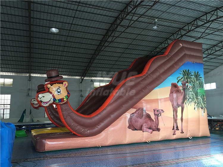 New Colorful Circus Inflatable Jumping Slide With Climb Camel Theme Dry Slide For Sale