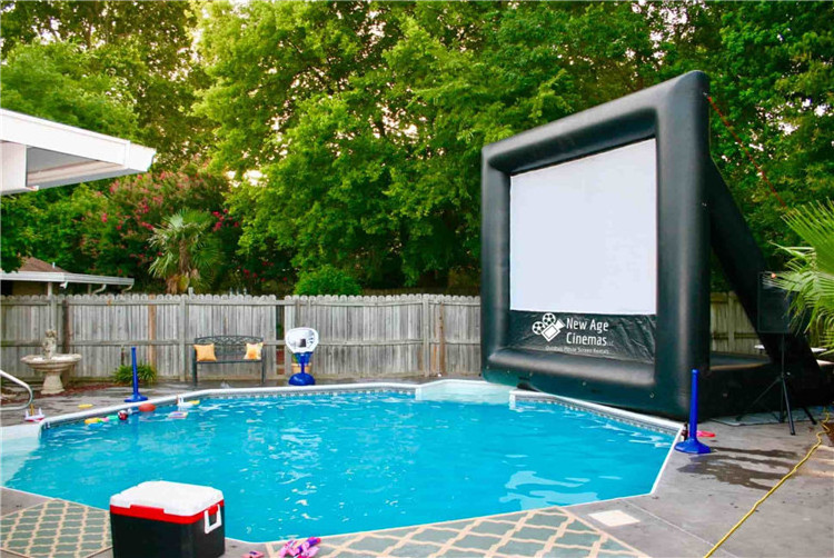 Outdoor Air Sealed Inflatable Floating Movie Screen For Swimming Pool