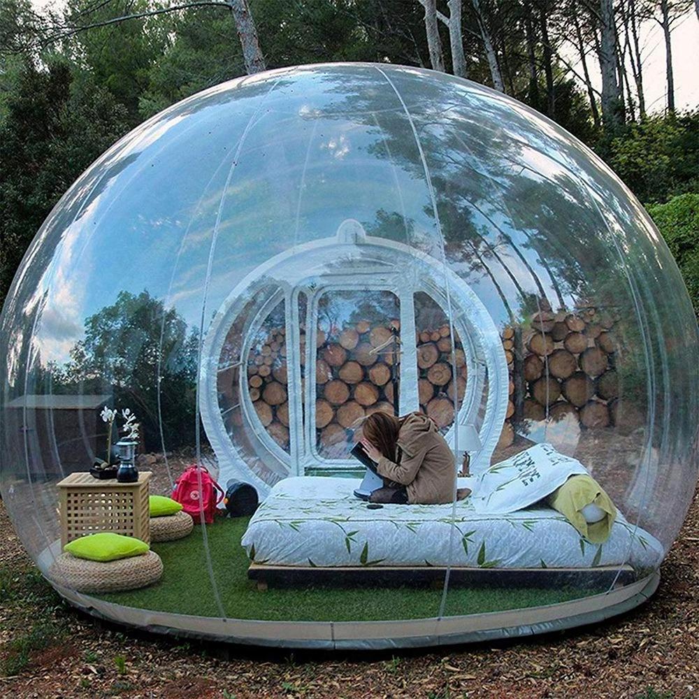 Outdoor Inflatable Transparent Clear Camping Bubble Tent Igloo House Glamping Hotel Dome Tent for sale