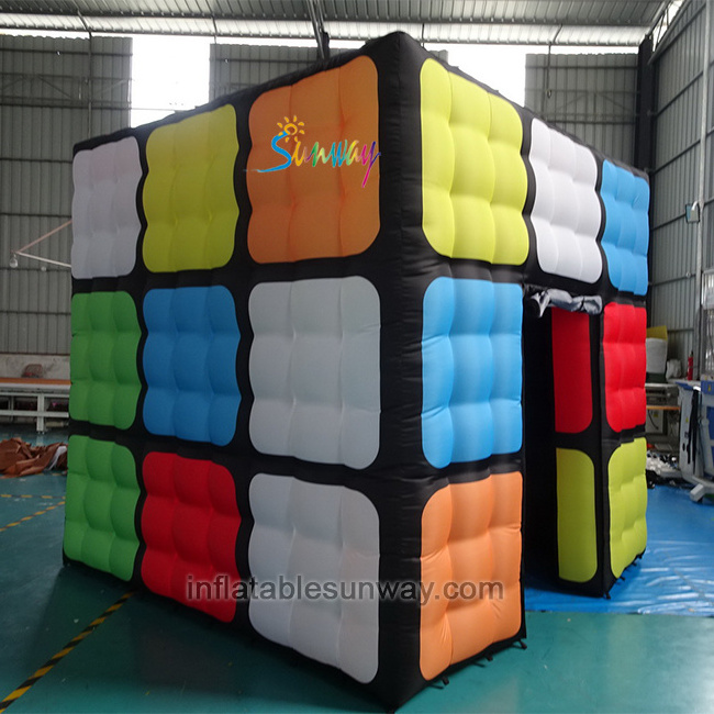 Customized portable movie cube tent inflatable-nightclub night club inflatable rubiks cube party tent