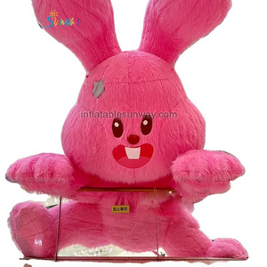 inflatable mascot costume pink rabbit