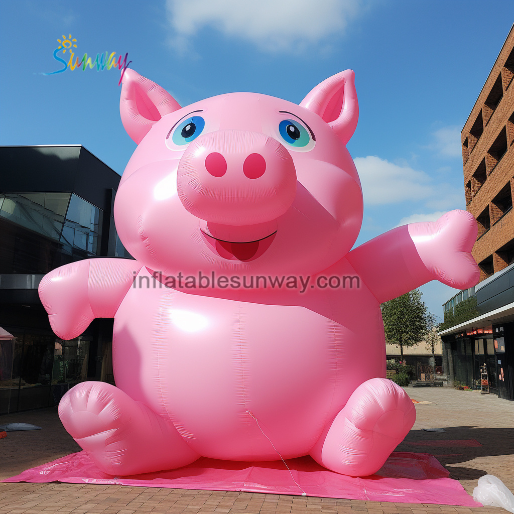 Factory Giant inflatable custom pig balloons inflatable pink pig for advertising