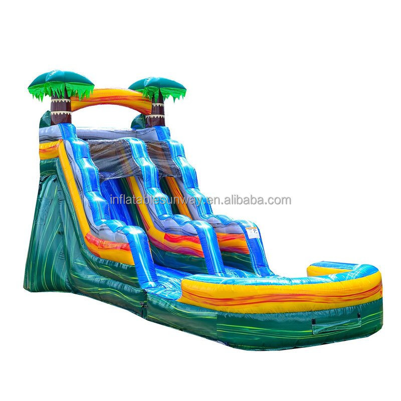 Custom commercial grade 30 Ft Tall jumbo giant inflatable Dual Lane water slide for adult sale