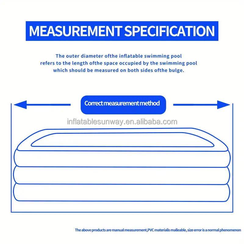 SUNWAY Family Inflatable Swimming Pool Rectangular Full-Sized Lounge Pool for Kids Adults Babies Toddlers Outdoor