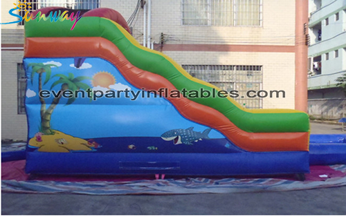 inflatable slide, inflatable jumping slide with swimming pool, inflatable bouncy games for outdoor activity