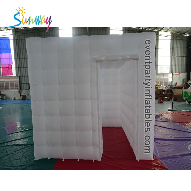 Cheap portable Led Lighting Wedding White and black Cube Inflatable Photo Booth For Sale