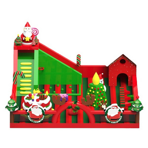 Customized inflatable Merry Christmas bouncy house Xmas inflatables play station decoration for kids