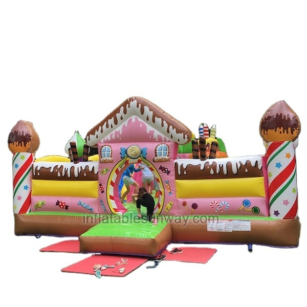 Sunway Hot Sale Commercial Inflatable Mosque Jumping Castle Giant Inflatable Candy House Bouncer Lovely Bouncy Castle for kids