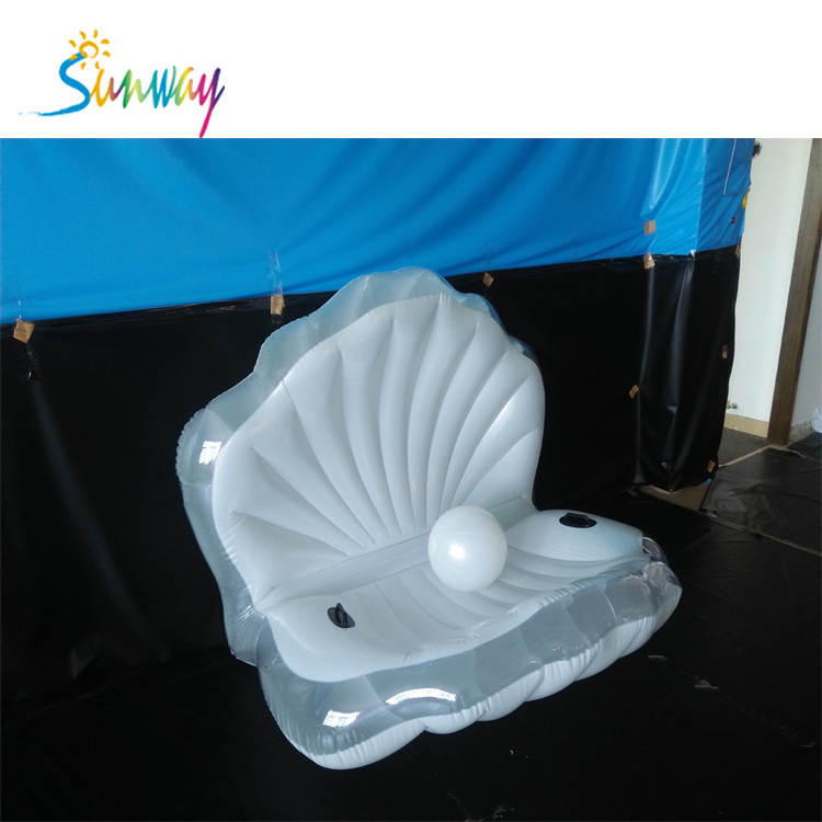 Top quality PVC inflatable water toy clam shell inflatable pool float inflatable White Seashell pool float